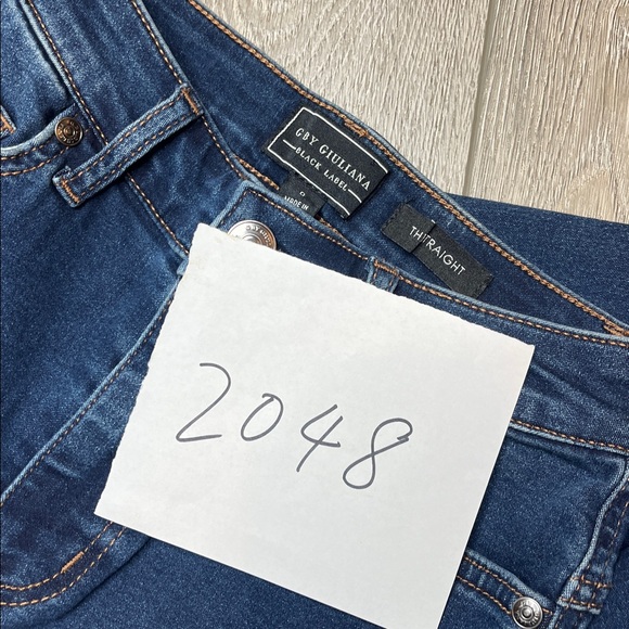 G by Giuliani straight Dark Blue  Jeans with Black Lace Hem nwt size 0 - Picture 8 of 8